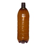 Бутылка 1000мл коричневая с узким горлом и крышкой ПЭТ